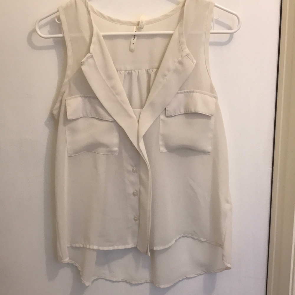 Sheer white tank top